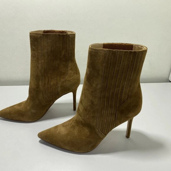 NEW VERONICA BEARD Women’s Lisa Suede Booties – Brown Stiletto Heel - Picture 10 of 11